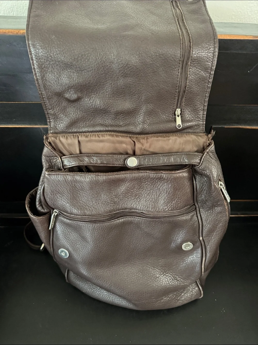 Ellington Dark Brown Leather Backpack